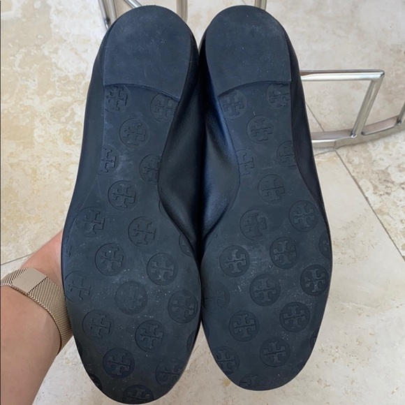 Tory Burch Black Reva Ballet Flats Silver HW - 8 - Picture 7 of 8